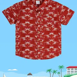 MINI KLUB Boys Abstract Printed Spread Collar Casual Shirt image 4