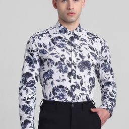 Jack & Jones Slim Fit Floral Printed Spread Collar Pure Cotton Casual Shirt-picture-22