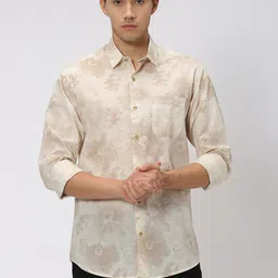 Mufti Slim Fit Floral Printed Cotton Casual Shirt-picture-40