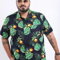 HIGHLANDER Plus Size Tropical Printed Cotton Casual Shirt-picture-37