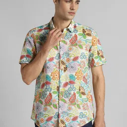 SIMON CARTER LONDON Men Slim Fit Floral Opaque Printed Casual Shirt-picture-29