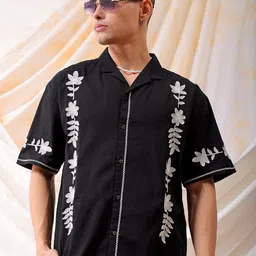 The Indian Garage Co Men Relaxed Fit Embroidery Resortwear Shirt-picture-26