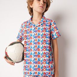 Jack & Jones Junior Boys Typography Printed Cuban Collar Casual Shirt-picture-10
