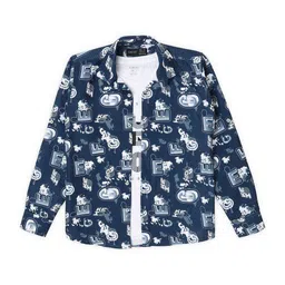 CAVIO Boys Standard Conversational Printed Pure Cotton Shirt With T-Shirt-picture-42