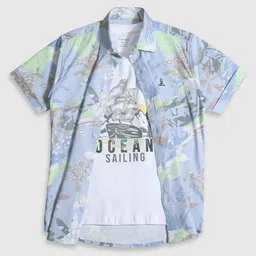 CAVIO Boys Standard Graphic Printed Pure Cotton Shirt With T-Shirt-image-73