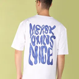 V-Mart Typography Printed Drop Shoulder Sleeves Casual T-Shirt-picture-36
