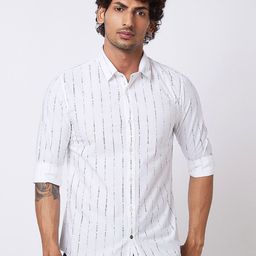 SPYKAR Vertical Striped Cotton Casual Shirt-picture-3