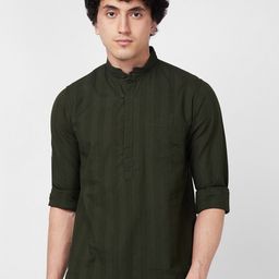 SPYKAR band collar Long Sleeves Striped Regular Fit Casual Cotton Shirt-picture-36