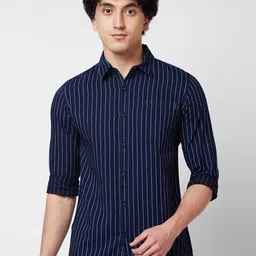 SPYKAR Vertical Striped Long Sleeves Cotton Casual Shirt-picture-28