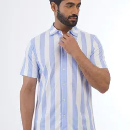 ONE SKY Men Straight Opaque Striped Casual Shirt-image-9