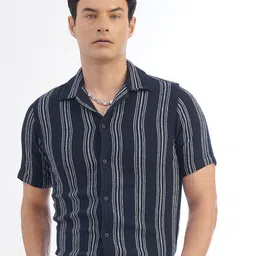 JADE BLUE Men Slim Fit Opaque Striped Casual Shirt-picture-31