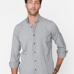 Trendyol Men Grey Solid Casual Shirt-picture-11