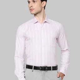 Park Avenue Men Pink Slim Fit Striped Formal Shirt-picture-24