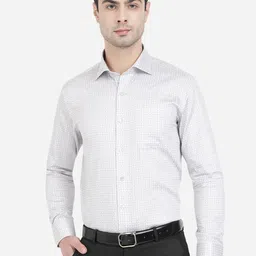 METAL Men Grey Slim Fit Printed Cotton Formal Shirt-picture-33