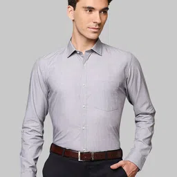 Park Avenue Men Grey Slim Fit Opaque Cotton Formal Shirt-picture-18