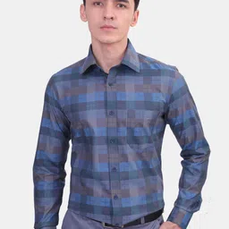 LOUIS STITCH Comfort Opaque Checked Formal Shirt-picture-13