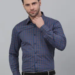 LOUIS STITCH Comfort Other Checked Spread Collar Pocket Cotton Formal Shirt-picture-19