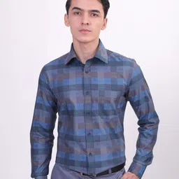 LOUIS STITCH Comfort Fit Tartan Checked Cotton Formal Shirt-picture-17