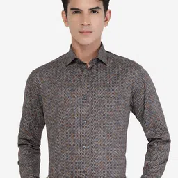 Greenfibre Slim Fit Abstract Printed Cotton Formal Shirt-picture-38