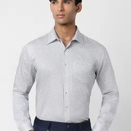 Van Heusen Slim Fit Micro Ditsy Printed Formal Pure Cotton Shirt-picture-19
