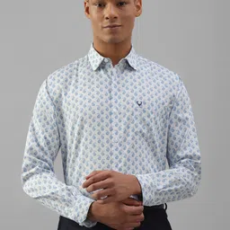 Allen Solly Slim Fit Ethnic Motifs Printed Pure Cotton Formal Shirt-image-7