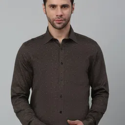 MUTAQINOTI Comfort Micro Ditsy Printed Cotton Formal Shirt-image-60