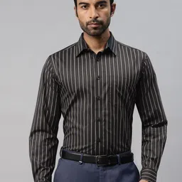 DON VINO Comfort Slim Fit Striped Cotton Formal Shirt-image-5