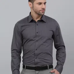 LOUIS STITCH Comfort Regular Fit Striped Pure Cotton Formal Shirt-image-57