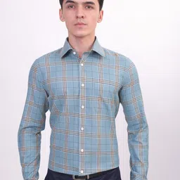 LOUIS STITCH Comfort Tartan Checked Formal Shirt-image-62