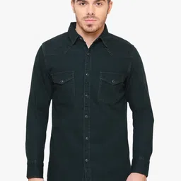 Kuons Avenue Men Green Smart Slim Fit Cotton Casual Shirt-picture-15