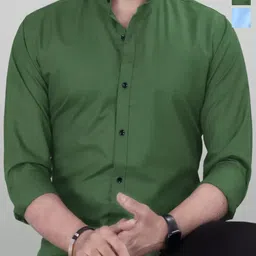 Tanip Men Pack Of 2 Band Collar Solid Cotton Casual Shirts-picture-40