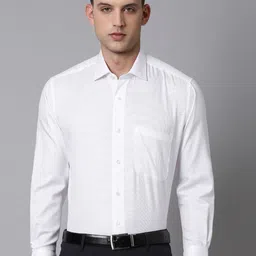 Luxure by Louis Philippe Textured Classic Fit Opaque Cotton Formal Shirt-picture-18
