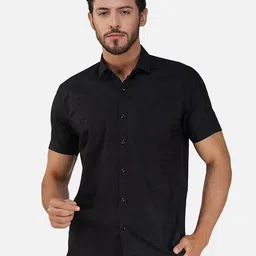 BASE 41 Slim Fit Spread Collar Cotton Casual Shirt-image-67