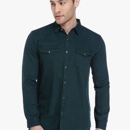 Kuons Avenue Men Green Smart Slim Fit Casual Cotton Shirt-picture-15