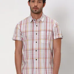 Mufti Slim Fit Tartan Checked Pure Cotton Casual Shirt-image-27