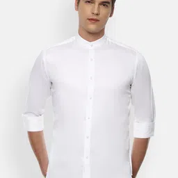 van heusen V Dot Men White Slim Fit Casual Shirt image 1
