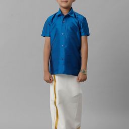 Ramraj Boys Shirt Collar Shirt & Adjustable Veshti-picture-16
