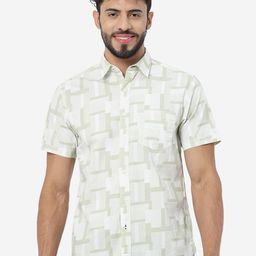 Greenfibre Printed Slim Fit Opaque Pure Cotton Casual Shirt-picture-25