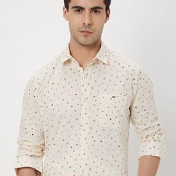 Mufti Micro Ditsy Printed Classic Slim Fit Pure Cotton Casual Shirt-picture-9