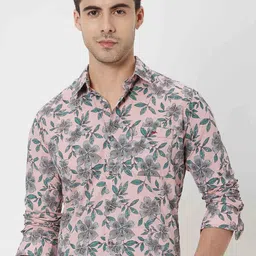 Mufti Trim Slim Fit Floral Printed Pure Cotton Casual Shirt-image-61