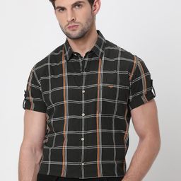 Mufti Plus Size Tartan Checks Cotton Casual Shirt-picture-28
