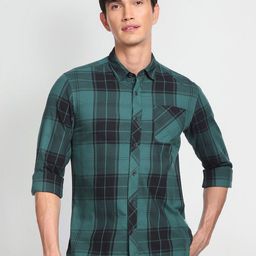 Flying Machine Tartan Checked Pure Cotton Casual Shirt-picture-17