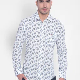 Crimsoune Club Floral Printed Slim Fit Cotton Casual Shirt-picture-42