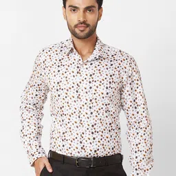 Raymond Floral Printed Cutaway Collar Cotton Formal Shirt-picture-11