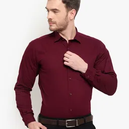 D Kumar Men Maroon Standard Cotton Formal Shirt-picture-26