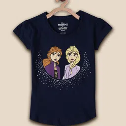 Kids Ville Girls Frozen-Printed Cotton T-Shirts-image-17