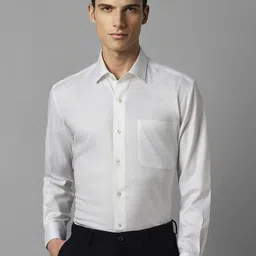 Luxure by Louis Philippe Spread Collar Pure Cotton Formal Shirt-image-28