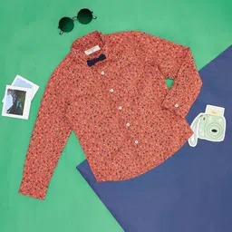 Pantaloons Junior Boys Floral Printed Spread Collar Long Sleeves Cotton Casual Shirt-image-34