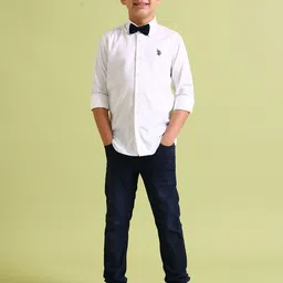 U.S. Polo Assn. Kids Boys Classic Spread Collar Pure Cotton Party Shirt-picture-41