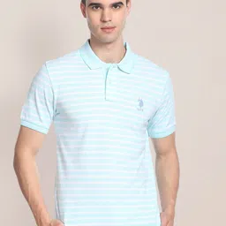 U.S. Polo Assn. Striped Polo Collar Pure Cotton Slim Fit T-shirt-picture-21